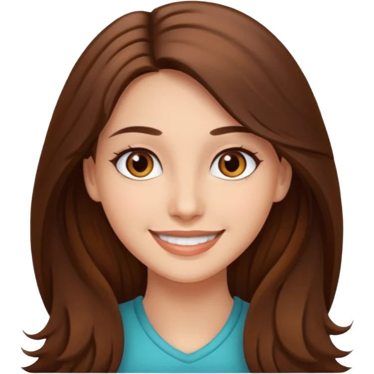 woman Brown eyes and pretty smile on her face. emoji