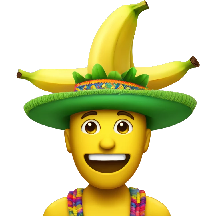 Full banana man with colorful Jamaican hat on emoji