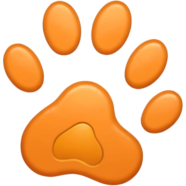 a pale pastel orange pawprint emoji