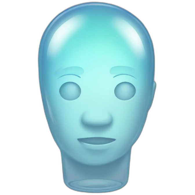 Electric bubble glass head emoji