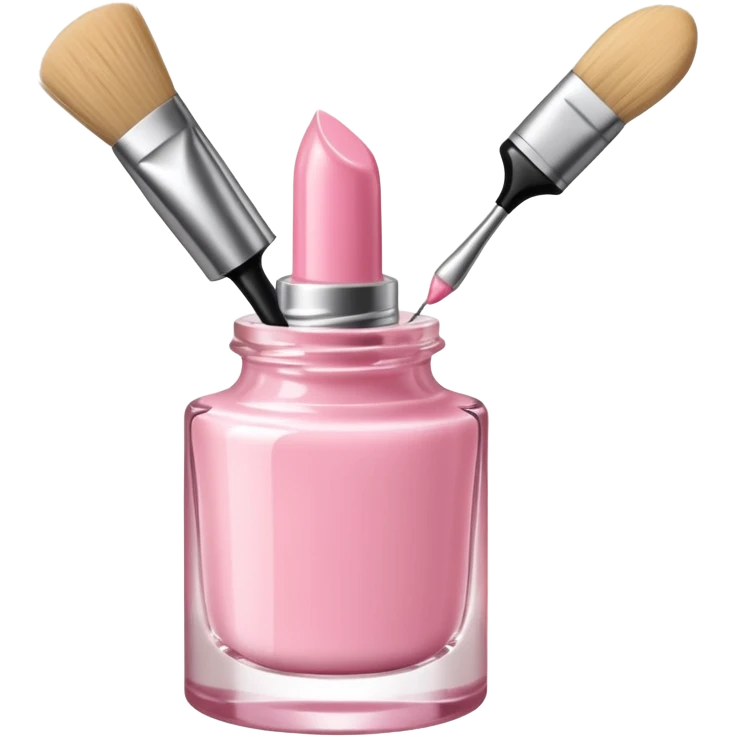 light pink nail polish bottle open brush emoji