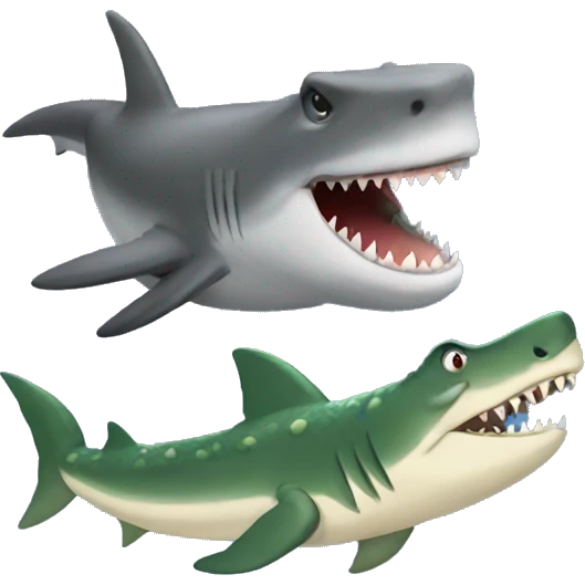 Shark crocodile  emoji