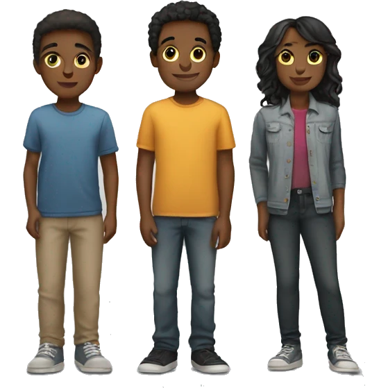 Friend group or girls and boys all stood together  emoji