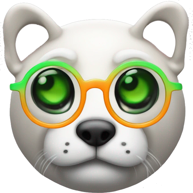 Fais moi des animaux avec des yeux globuleux vert fluo qui brille  emoji