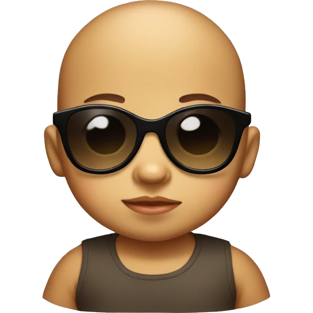 Baby with sunglasses and chubby face  emoji