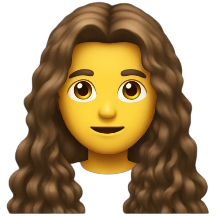 Heavy metal - long brown hair - emoji