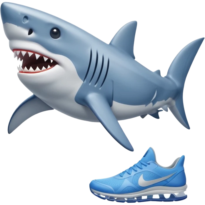Shark with Nike blue shoes emoji