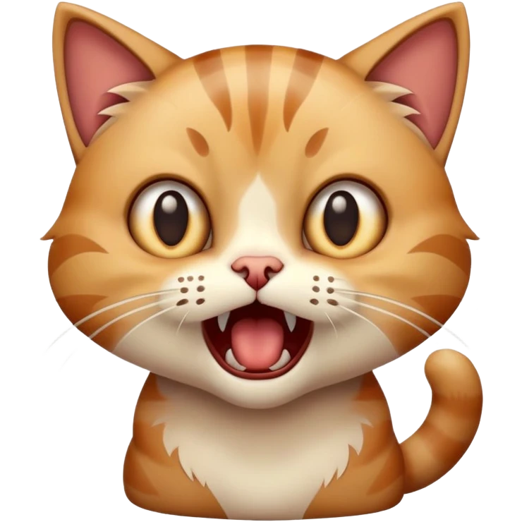 страшный кот в шоке с открытым ртом emoji