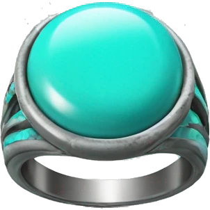 Realistic isolated turquoise ring emoji