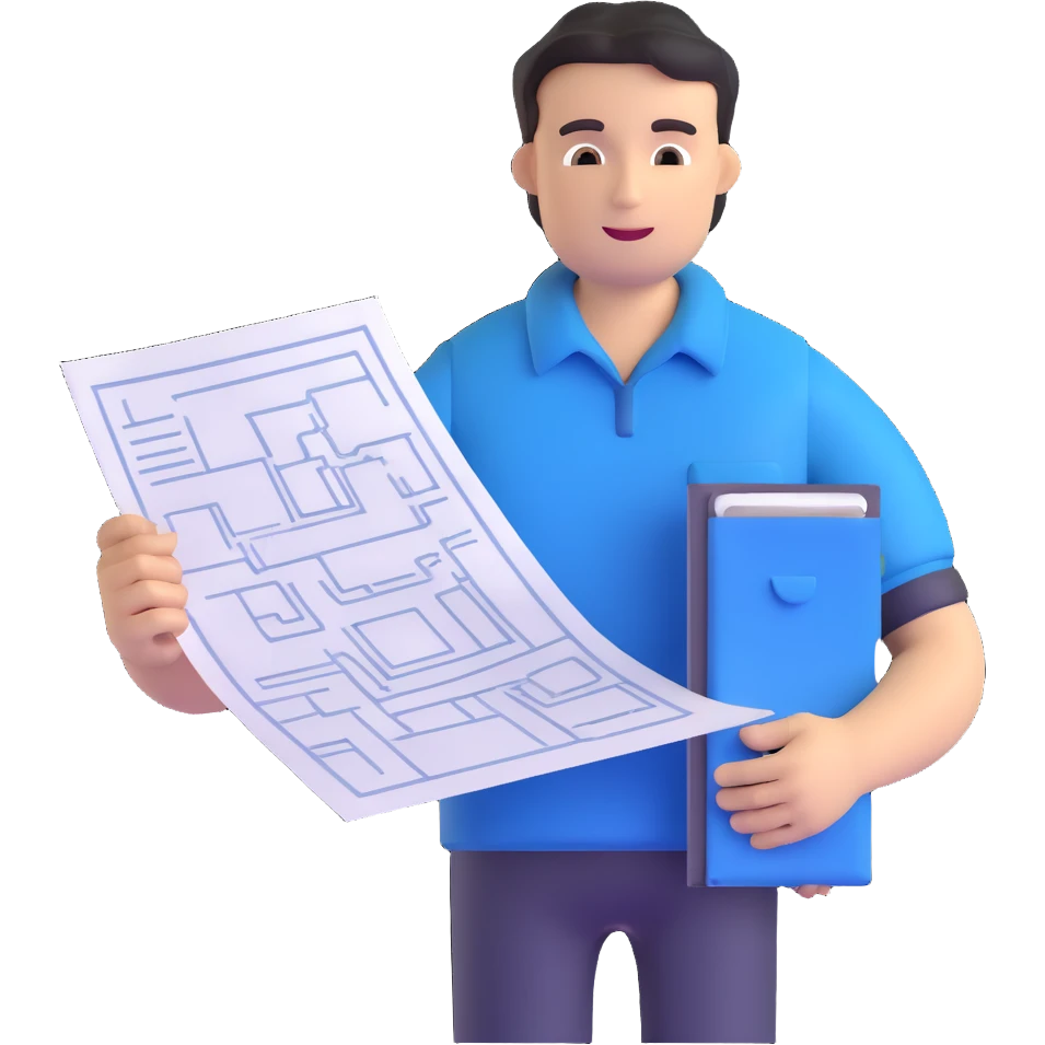 person holding a blueprint emoji
