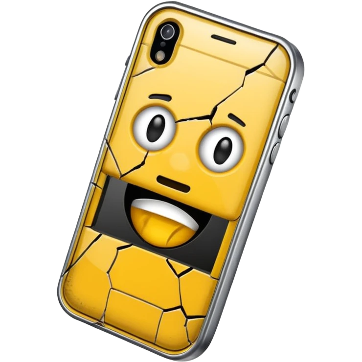 broken yellow cell phone emoji