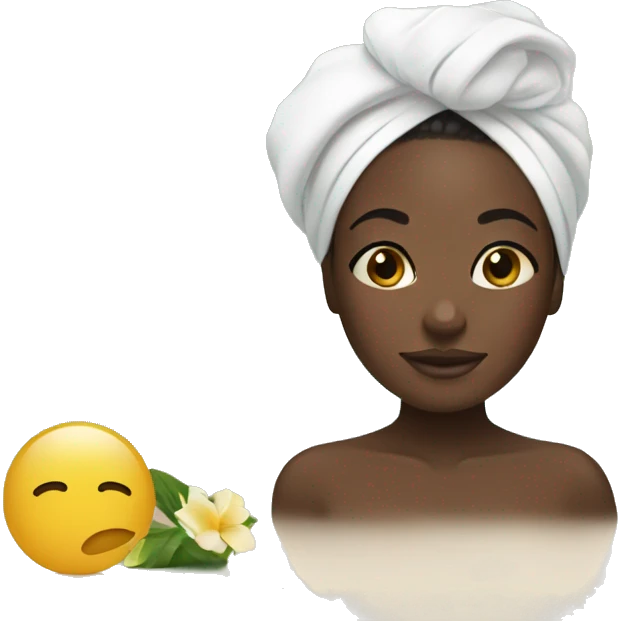 black girl on spa day emoji