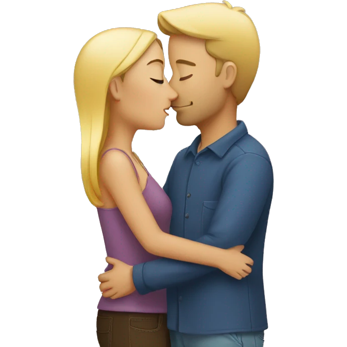 Couple kissing in room  emoji
