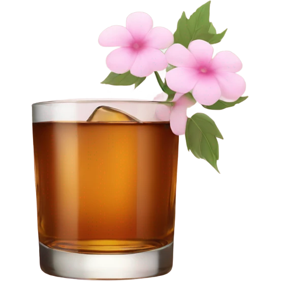 Whisky with pale pink flower emoji