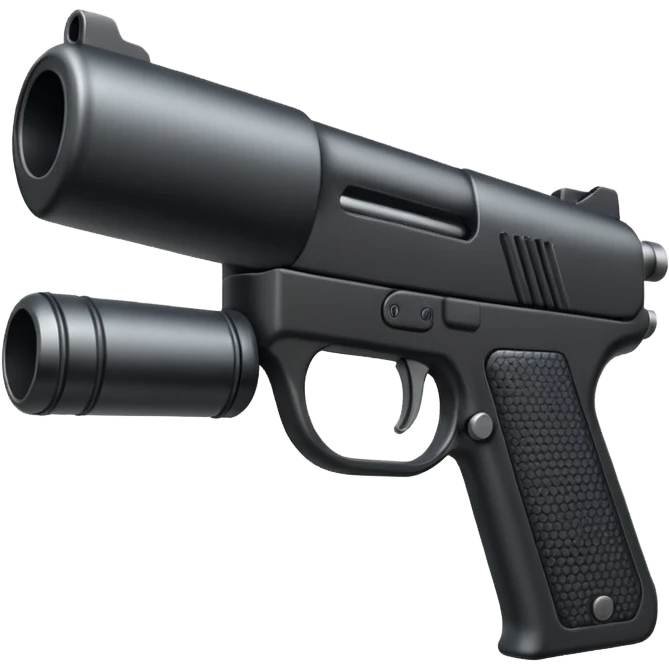 Gun with silencer in front side emoji
