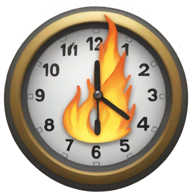 clock fire emoji