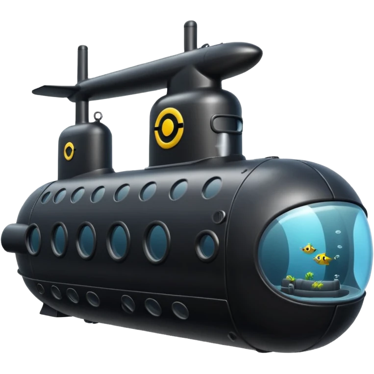can you generate an emoji of a black submarine with two portholes? emoji