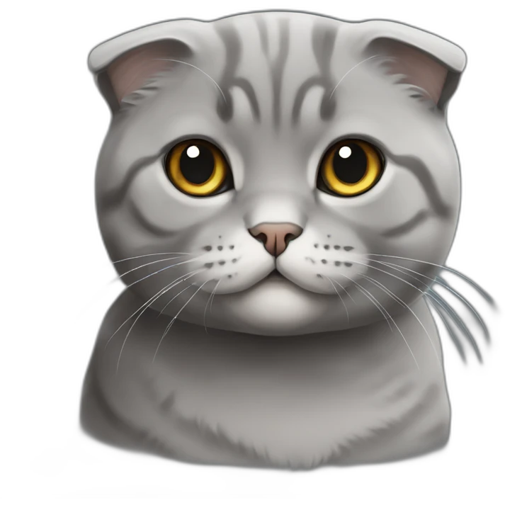 Scottish fold cat of grey color emoji