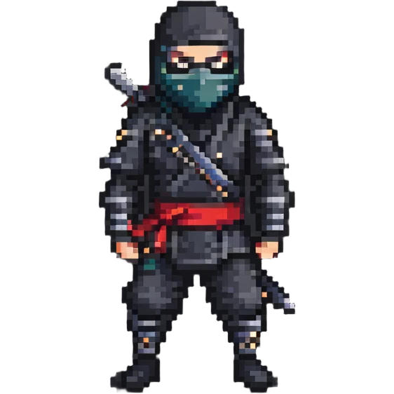 masked ninja in stealthy stance emoji