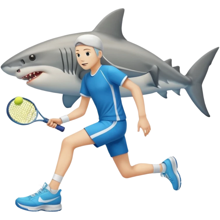 Tiburon con tenis con piernas emoji