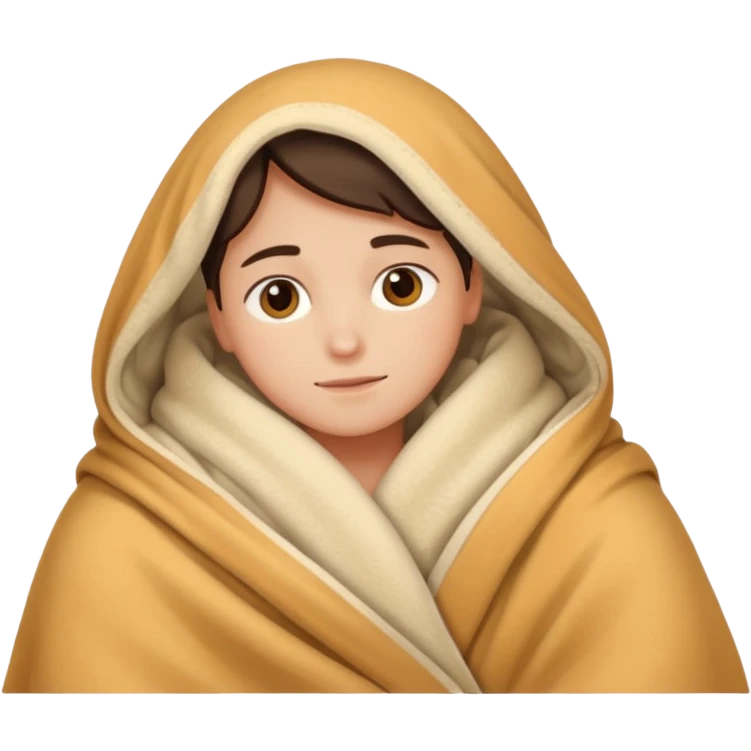 comfort, snuggled in a blanket emoji