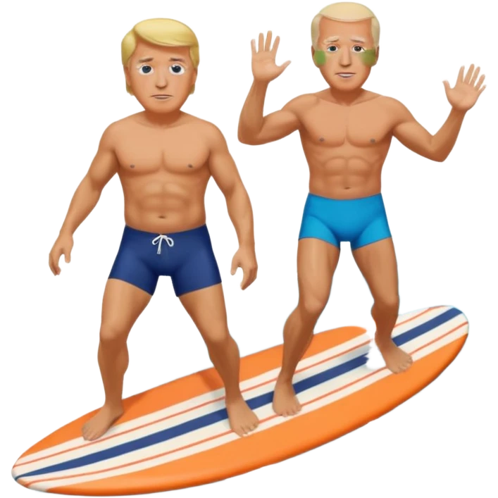 Trump surfing with Joe Biden emoji