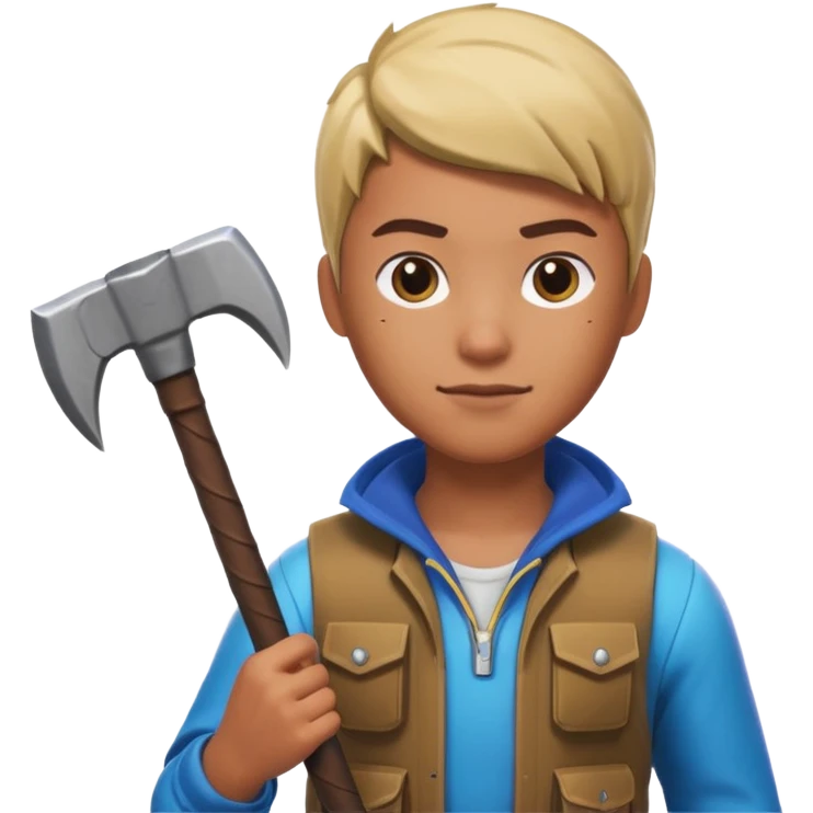 Fortnite skin holding pickaxe  emoji