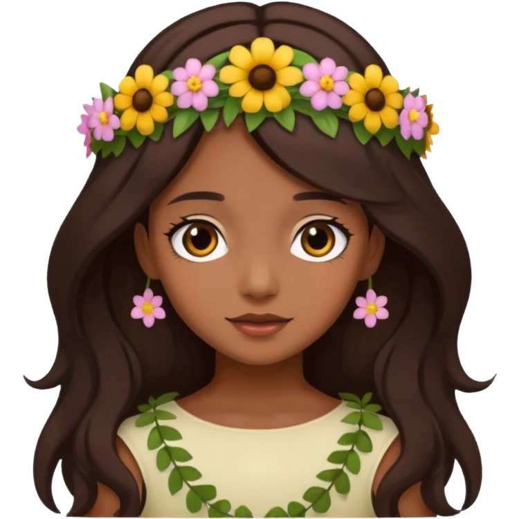 Menina morena de cabelo longo castanha escuro  emoji
