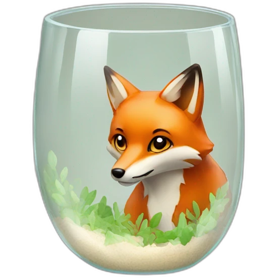 Fox in glass emoji
