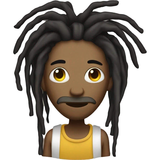 dreadhead with dreads infront of face emoji