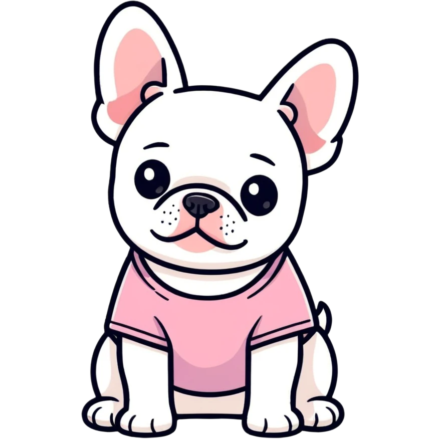 Frenchie wearing pink shirt  emoji