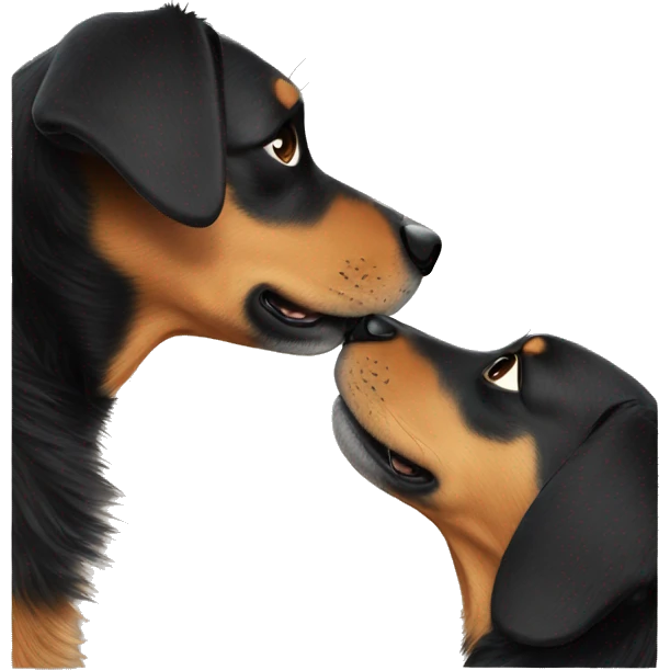 Two dogs kissing emoji