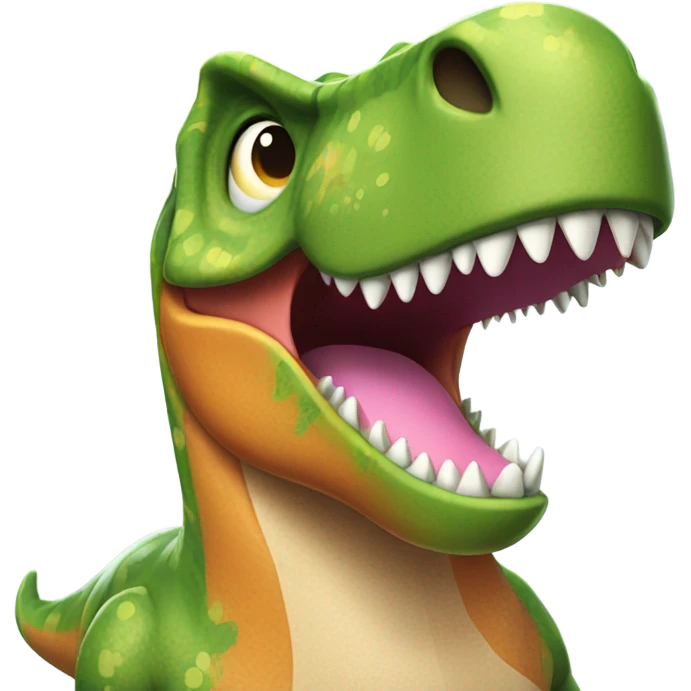 Dinosaur wearing a bikini emoji