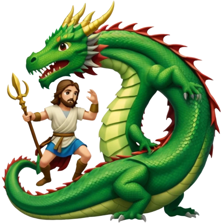 иисус  христос сражается с драконом  emoji
