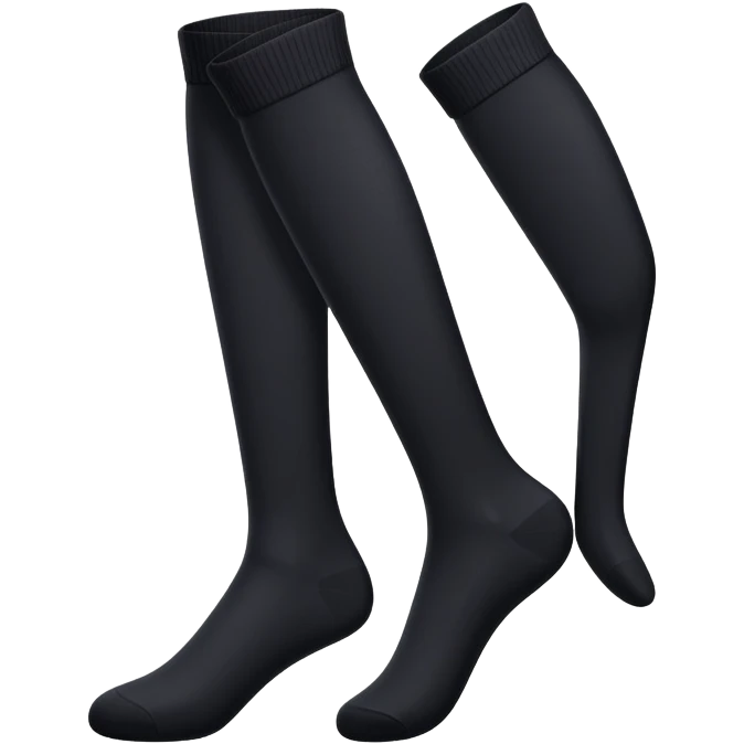  Plain Black  very long socks emoji