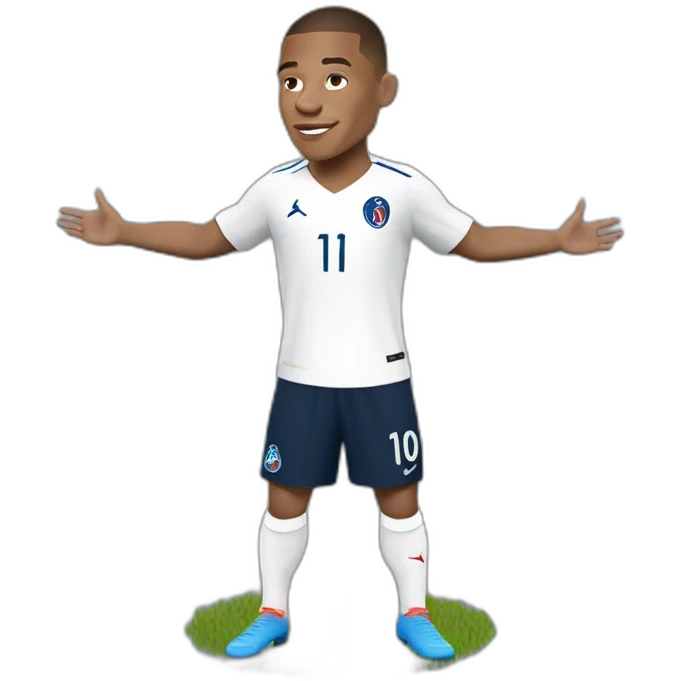 Kylian Mbappé avec des nattes emoji