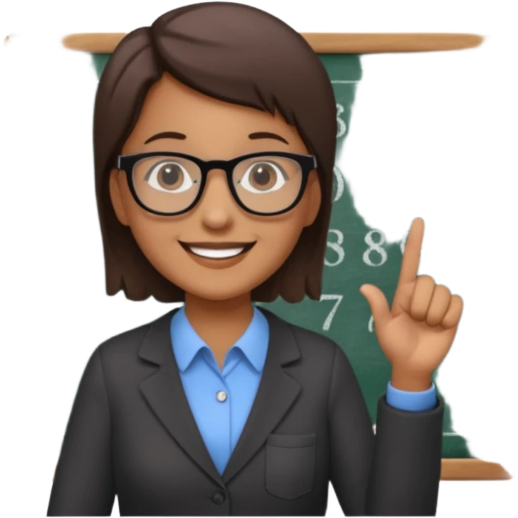 teacher teaching numbers on a blackboard
 emoji