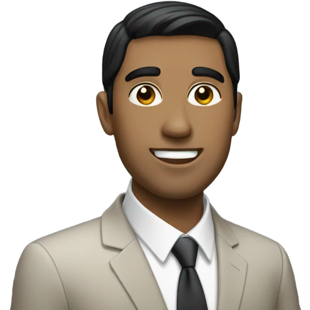 business man short straight black hair  emoji