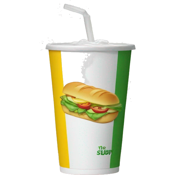 Subway juice - says “subway” on the cup emoji