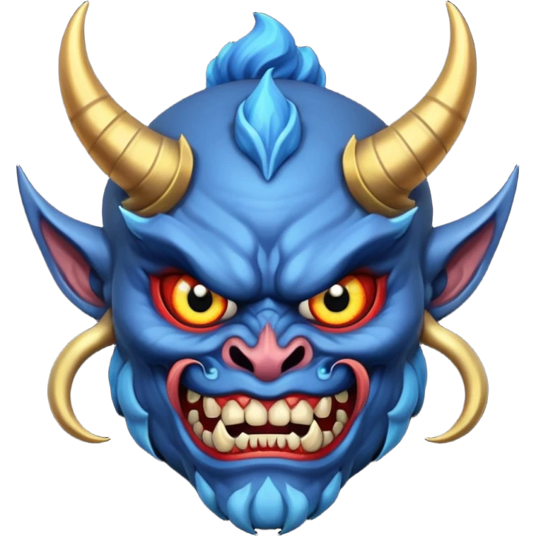 blue oni with black eye ball and gold iris emoji