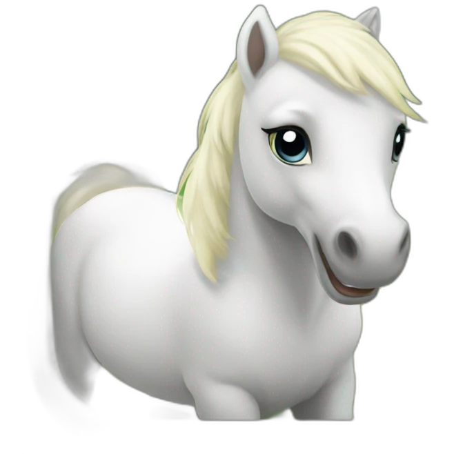 White Ponies with catching bubbles emoji