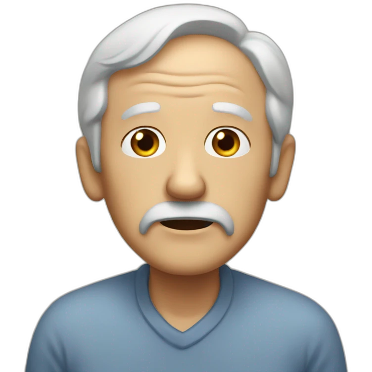 Old man gets heart attack emoji