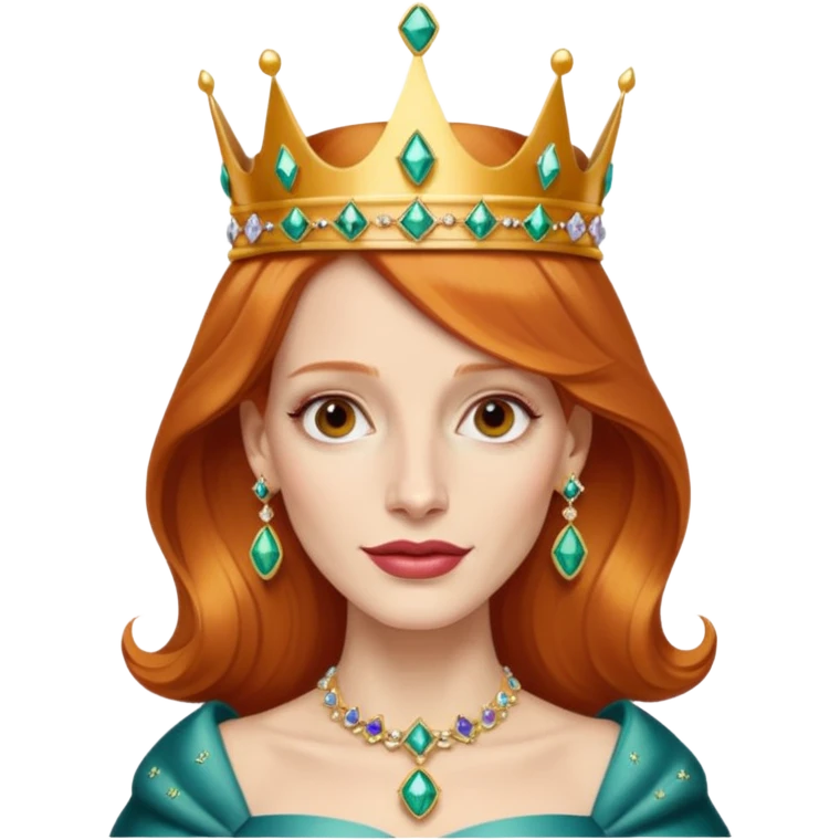 Jessica Chastain, as a queen emoji