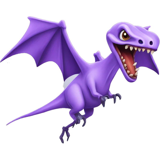 lavender evil vampiric pterodactyl flying emoji