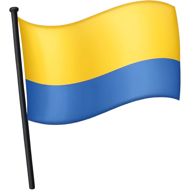 Uma bandeira de país tipo da Ucrânia mais em vez da cor azul vc coloca a cor preta onde fica o azul emoji