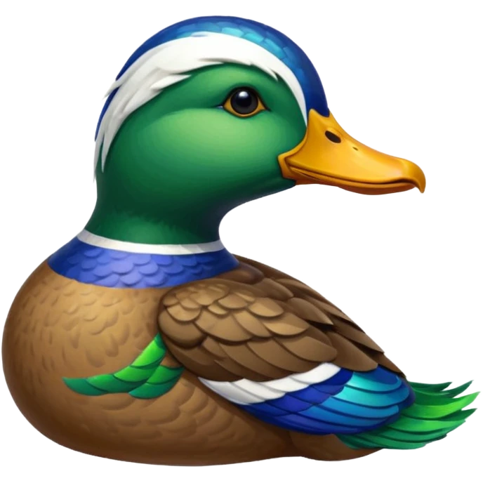 Mallard duck, pixel art emoji