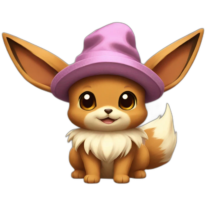 Eevee with a hat emoji