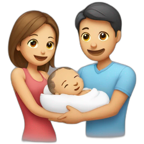newborn with parents emoji