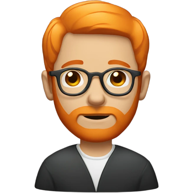 white man with orange beard and short orange hair as he praying and with orange glasses on emoji