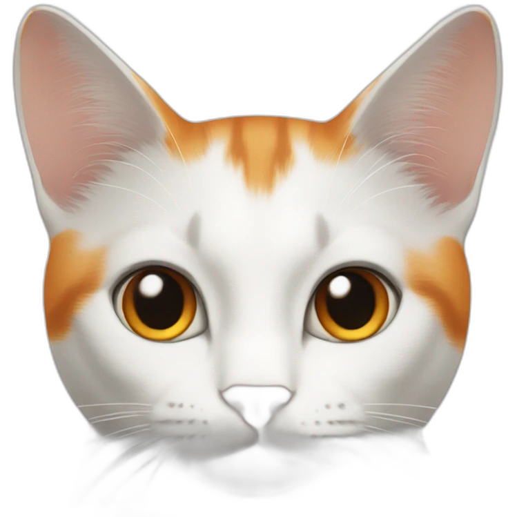 White and black and orange cat emoji